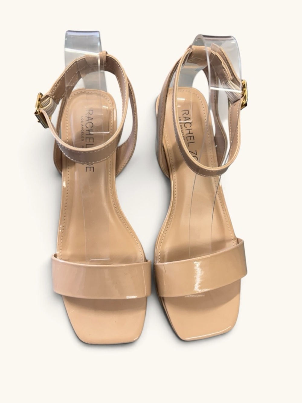 Rachel Zoe platform patent-leather  square toe block heel Blush 7.5 - Picture 5 of 14